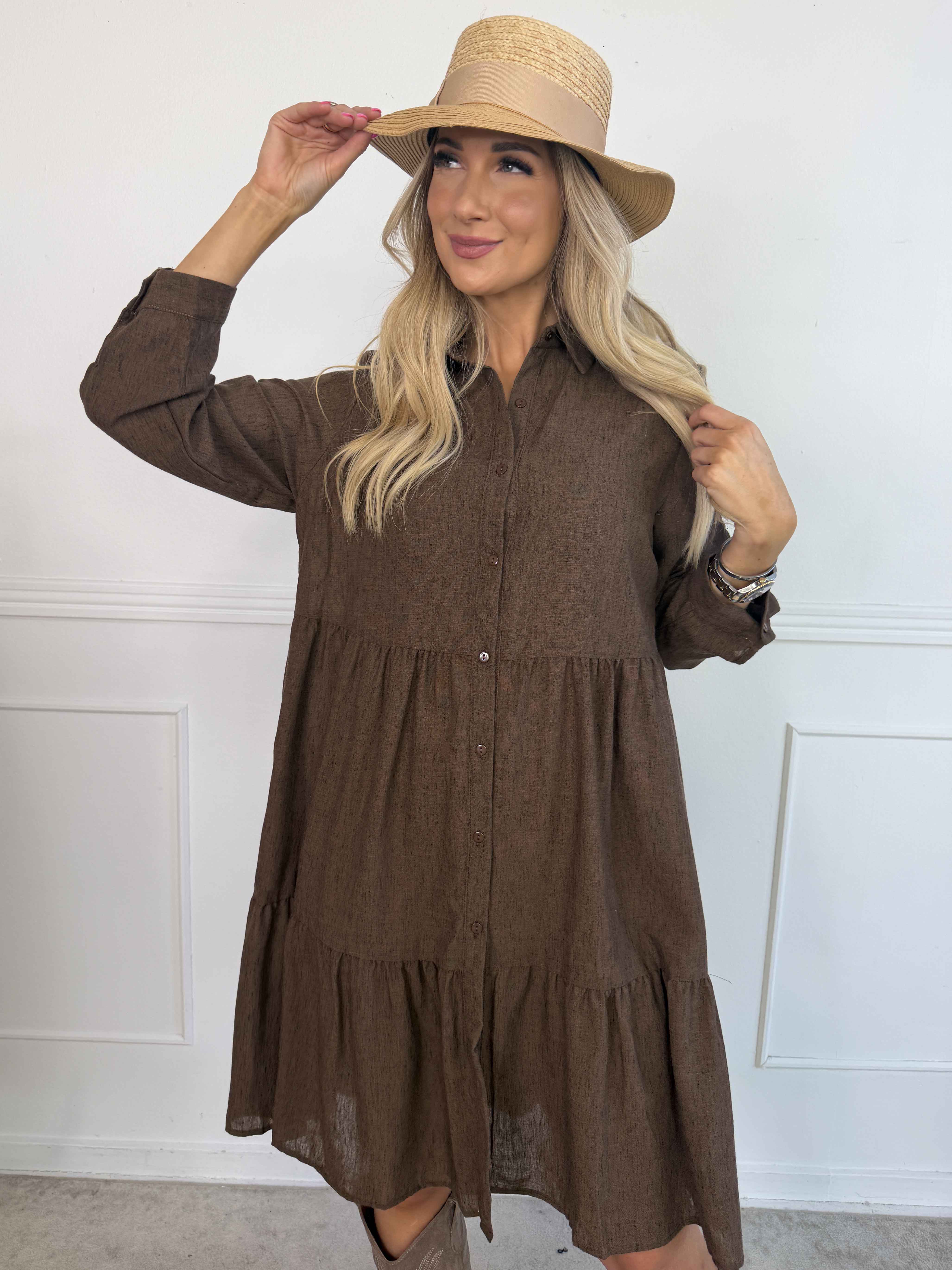 Emma - Skjortklänning i lager-på-lager-look